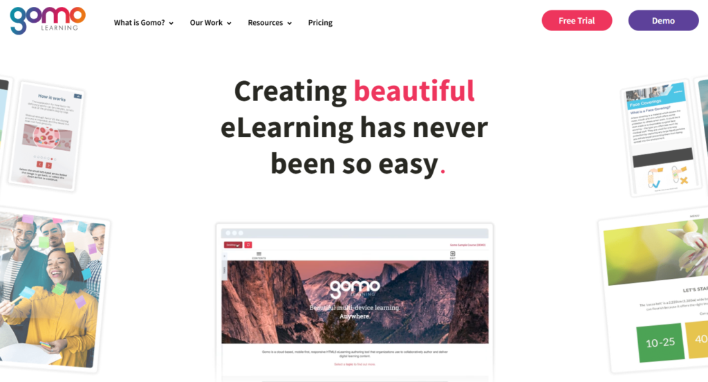 Gomo Learning homepage
