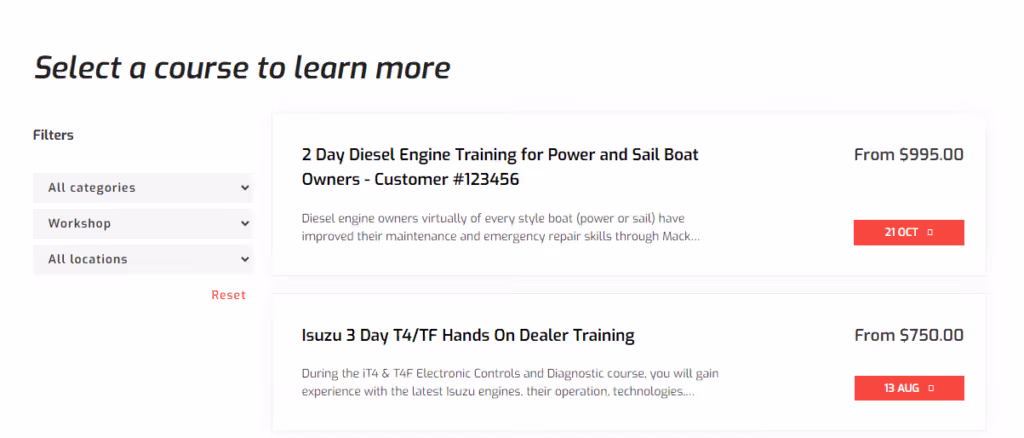 A view of practical workshops.