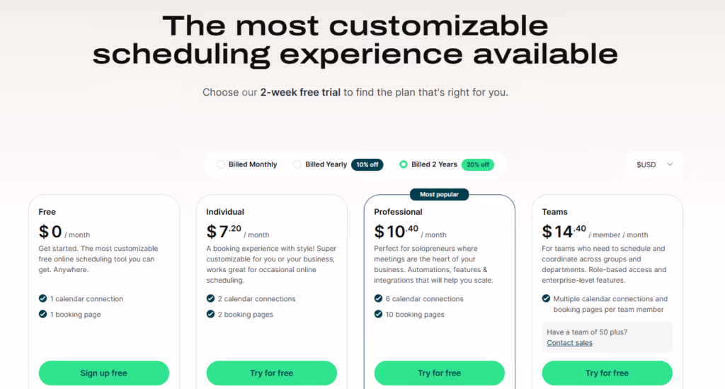 Youcanbookme pricing