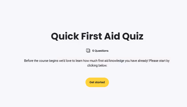 Image of an Arlo first aid quiz.