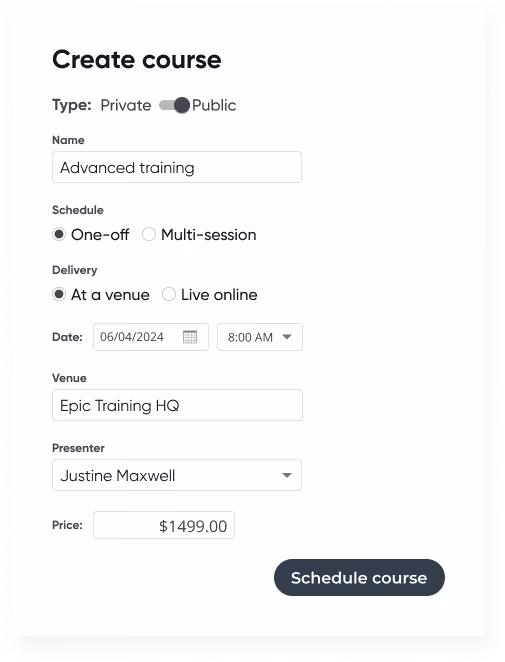 An image of an Arlo create course workflow