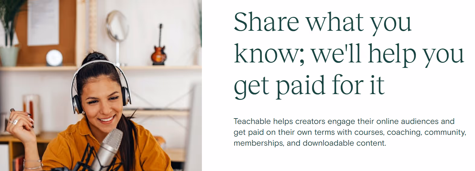 Teachable's homepage.