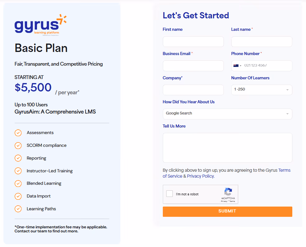 Gyrus LMS pricing