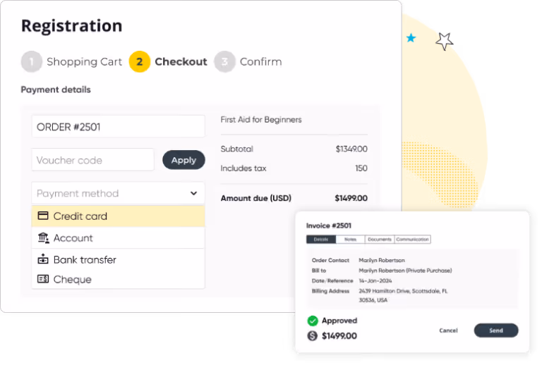 Flexible registration forms give you more opportunities to sign up potential clients. Particularly useful for growing an online training business.