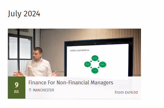 An example of a finance for non-financial managers by Mellor Financial Management