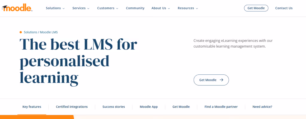 Image of Moodle homepage