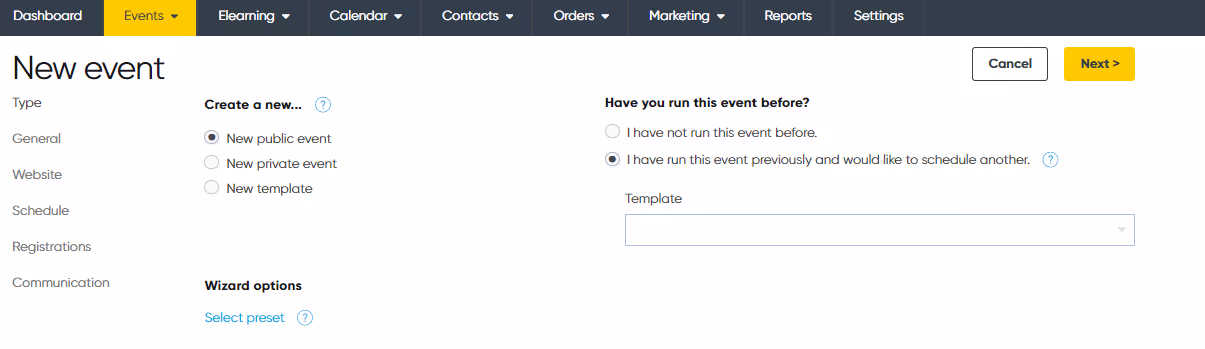 A user setting up a new course within Arlo