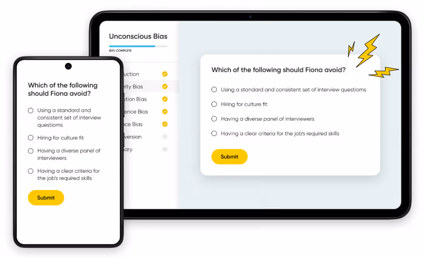 Example of an elearning module in a blended learning course