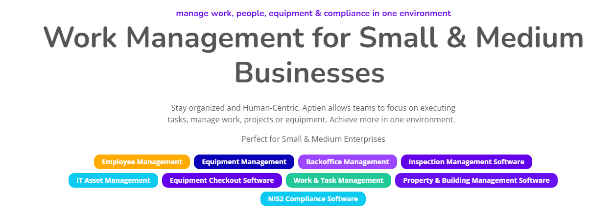 Aptien homepage