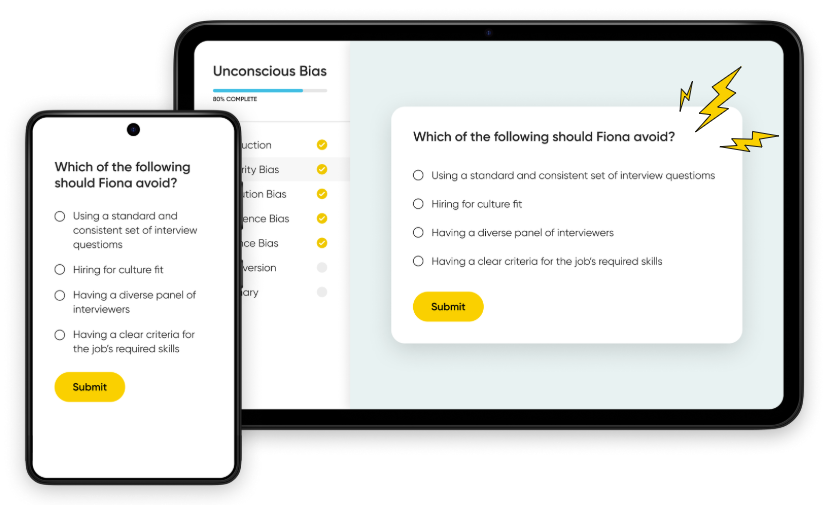 Example of an elearning module in a blended learning course
