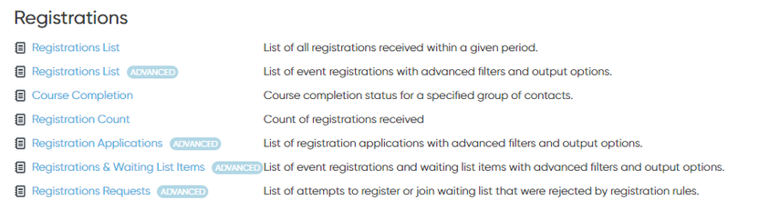Arlo registration reports.