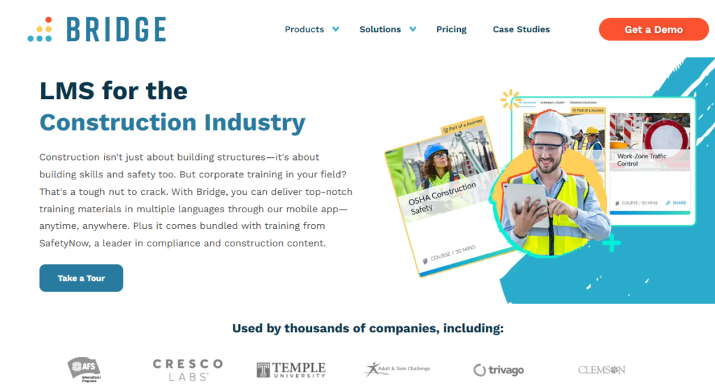 Bridge LMS homepage