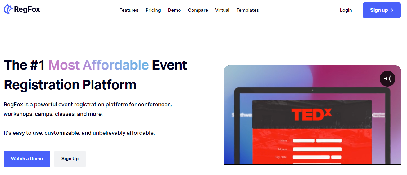 RegFox homepage