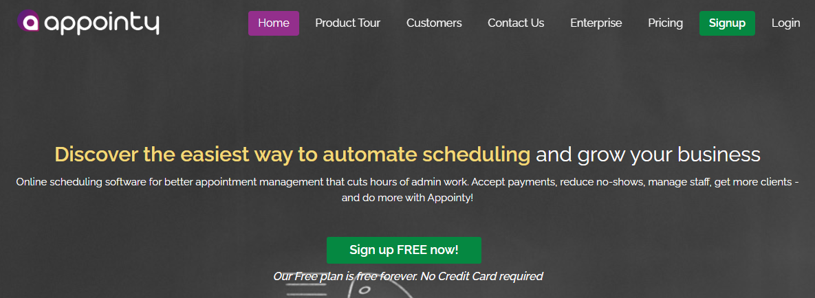 Appointy homepage