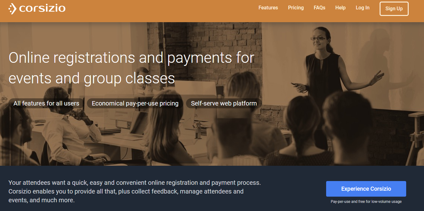 Corsizio homepage