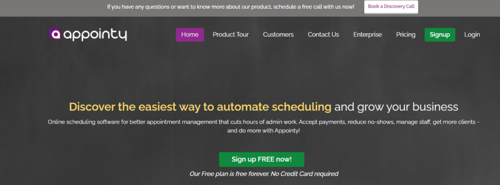 Appointy homepage