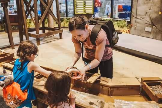 Image of a lady playing with kids