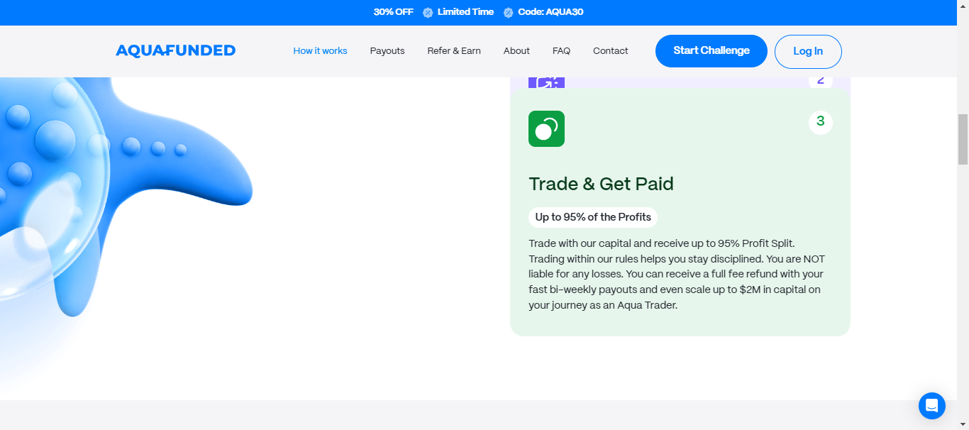Get Paid  AquaFunded - No Minimum Trading Days Prop Firm