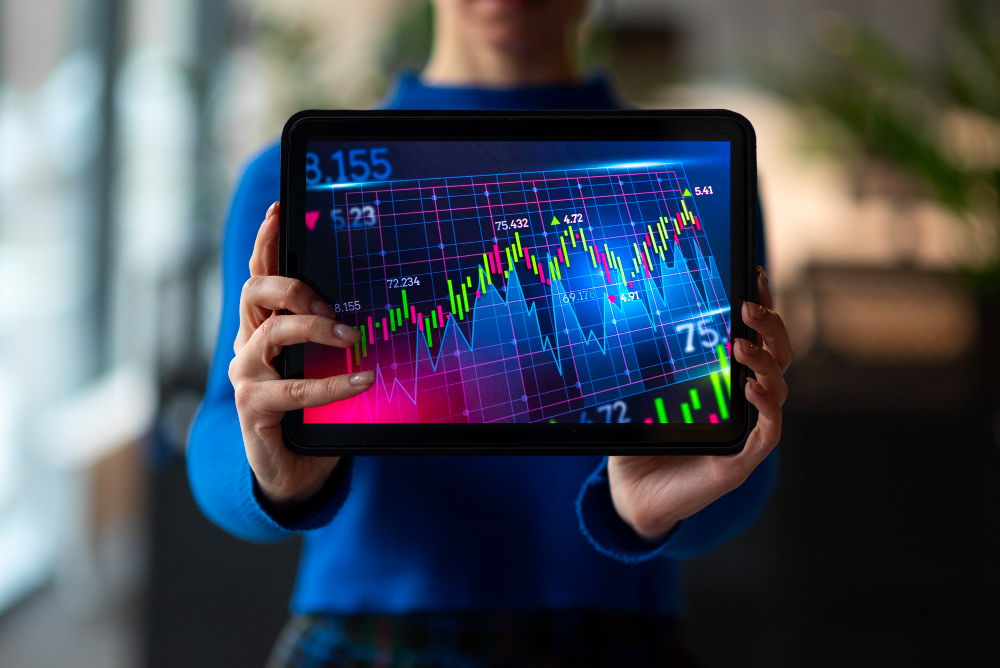 a trading chart on a tablet - Scalping Trading Strategy