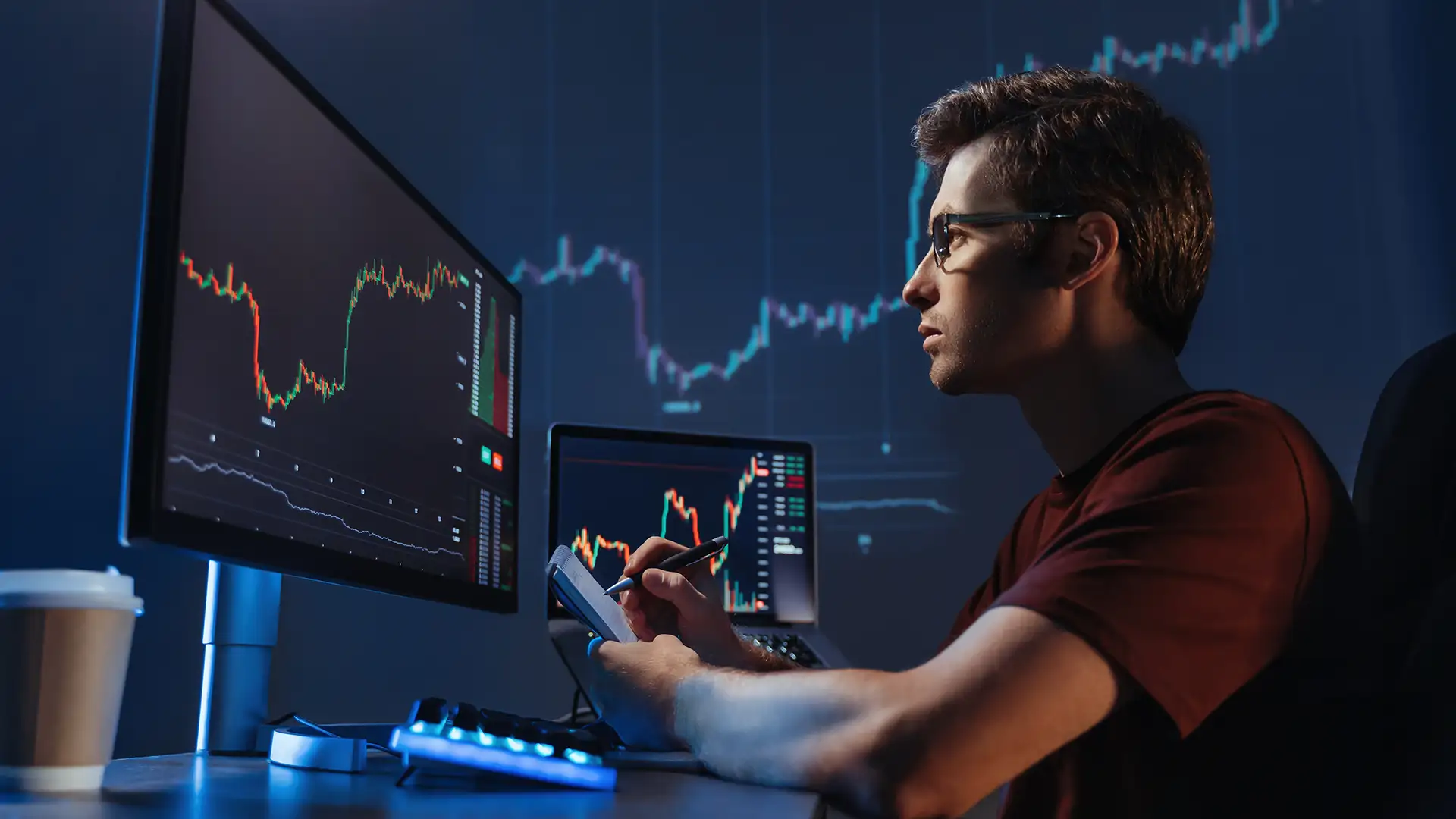 man in a red tshirt - Day Trading With AI