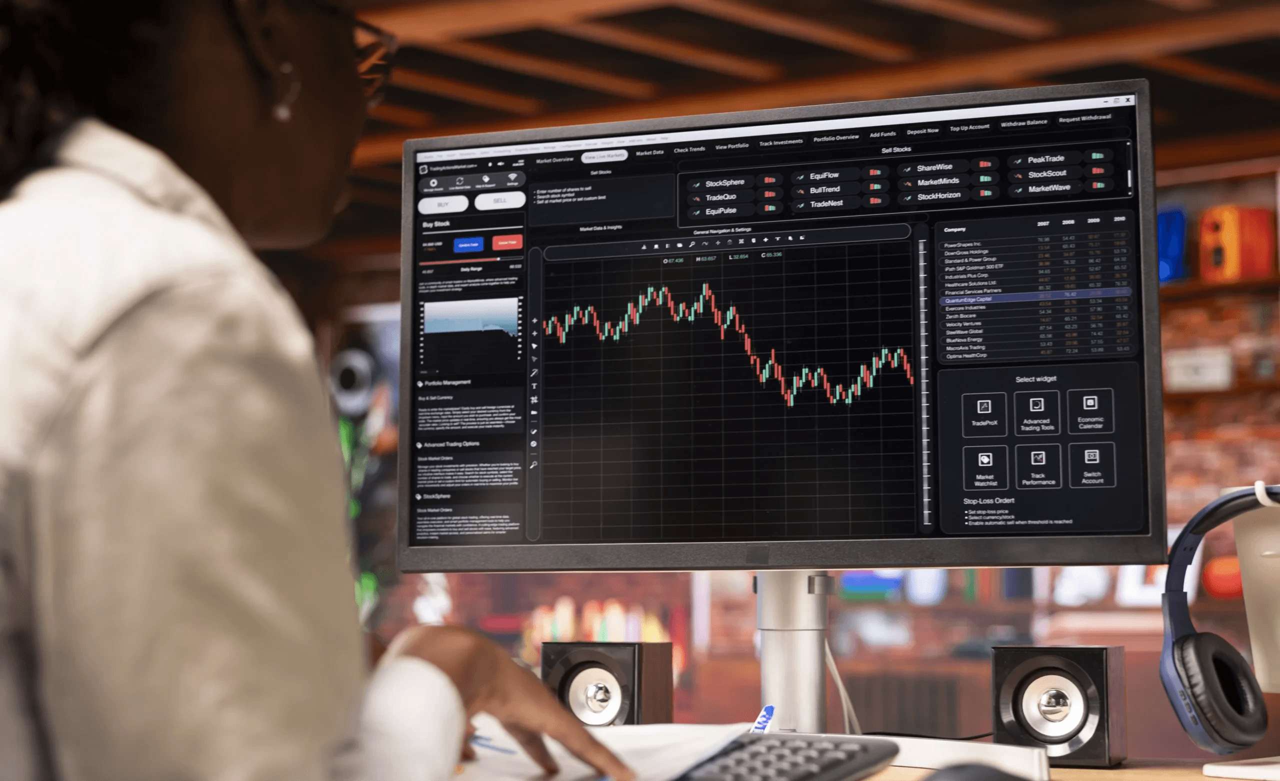 Woman monitoring stock market chart - Best Indicators for Swing Trading