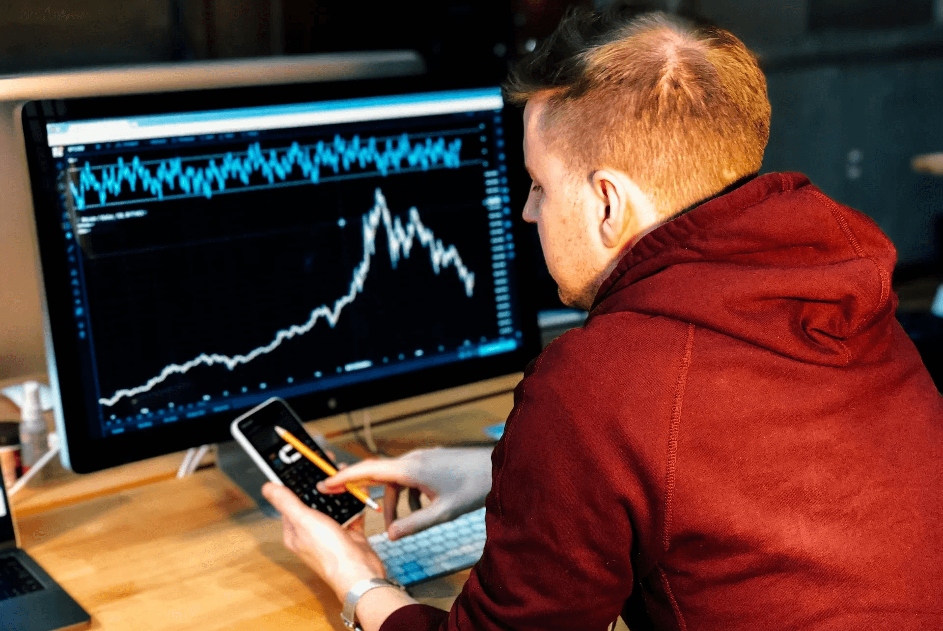 Man analyzing financial charts on computer -  Fair Value Gap Trading Strategy