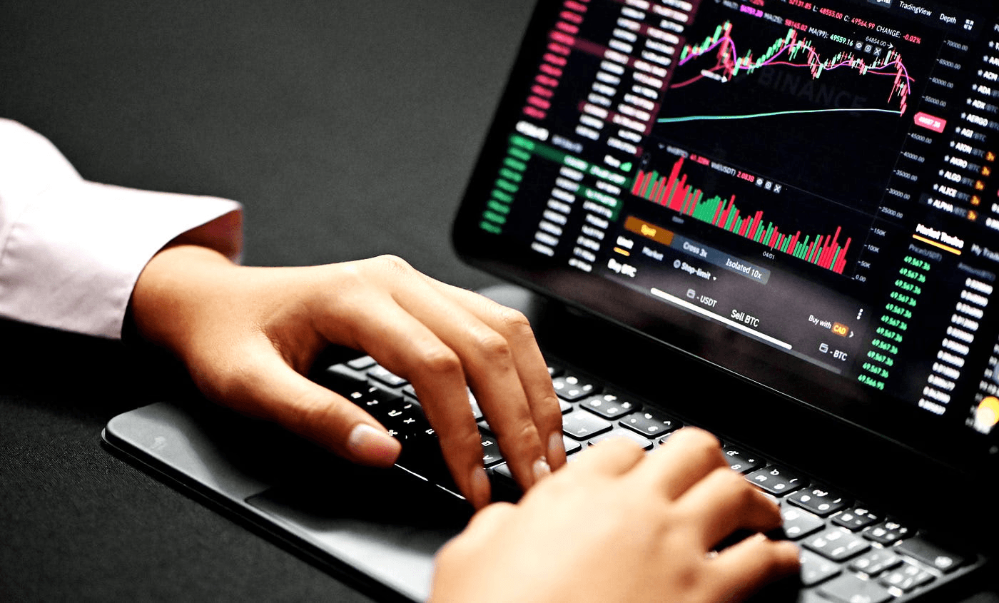  Person trading cryptocurrency on a - ORB Trading Strategy