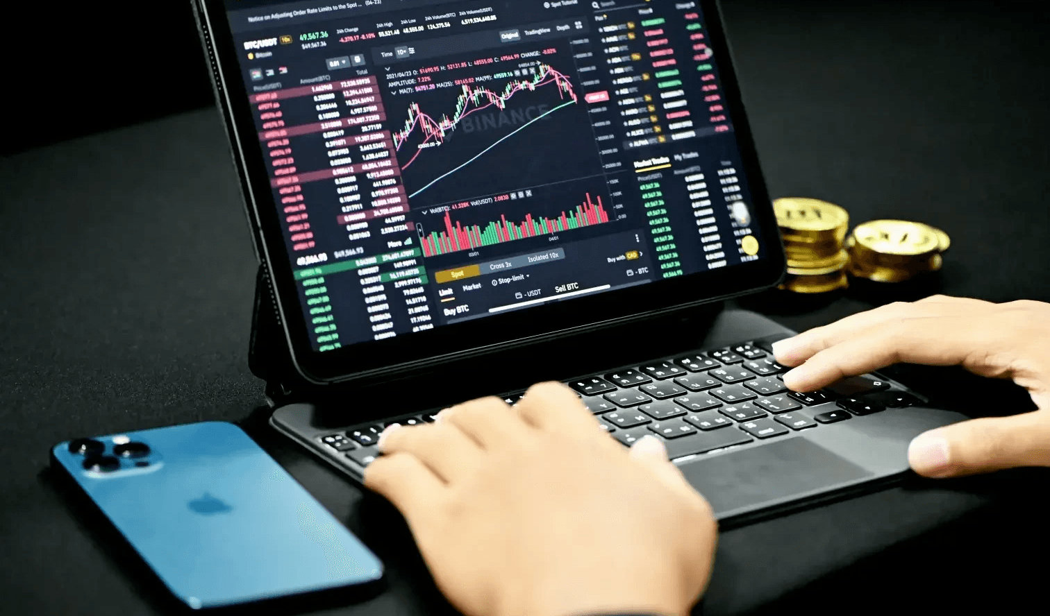 Man analyzing financial stock market charts - Best Stocks for Options Trading