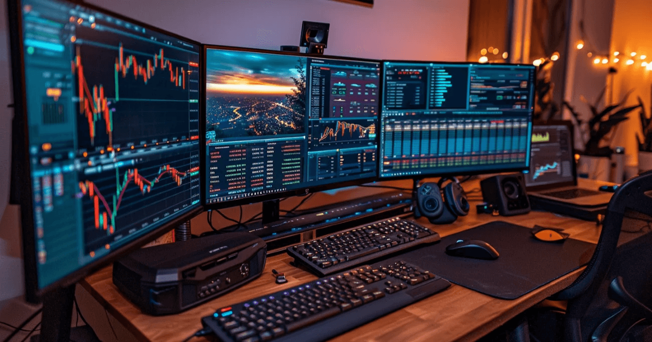 Trading setup with multiple monitors - The Strat Trading Strategy