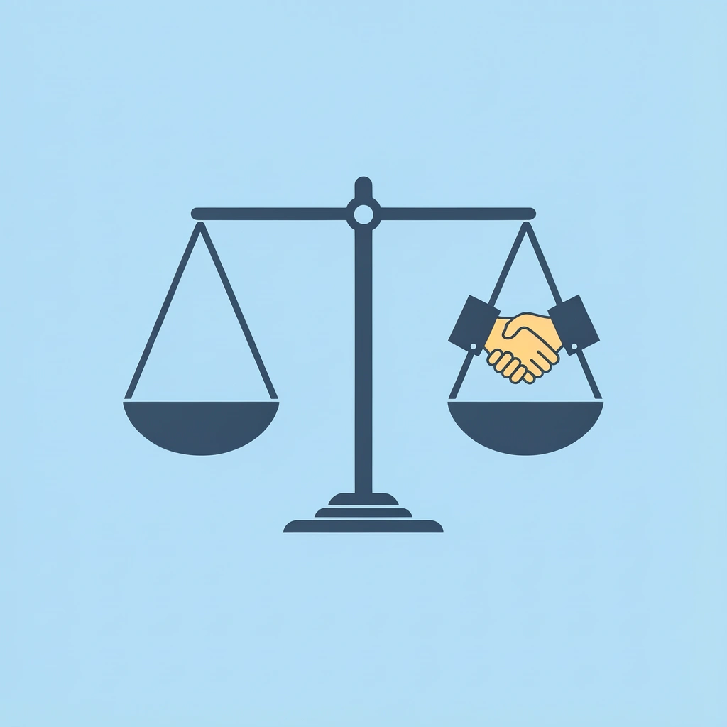 Balance scale showing TradingView platform on one side and other platforms on the other, both equally balanced to represent identical rules