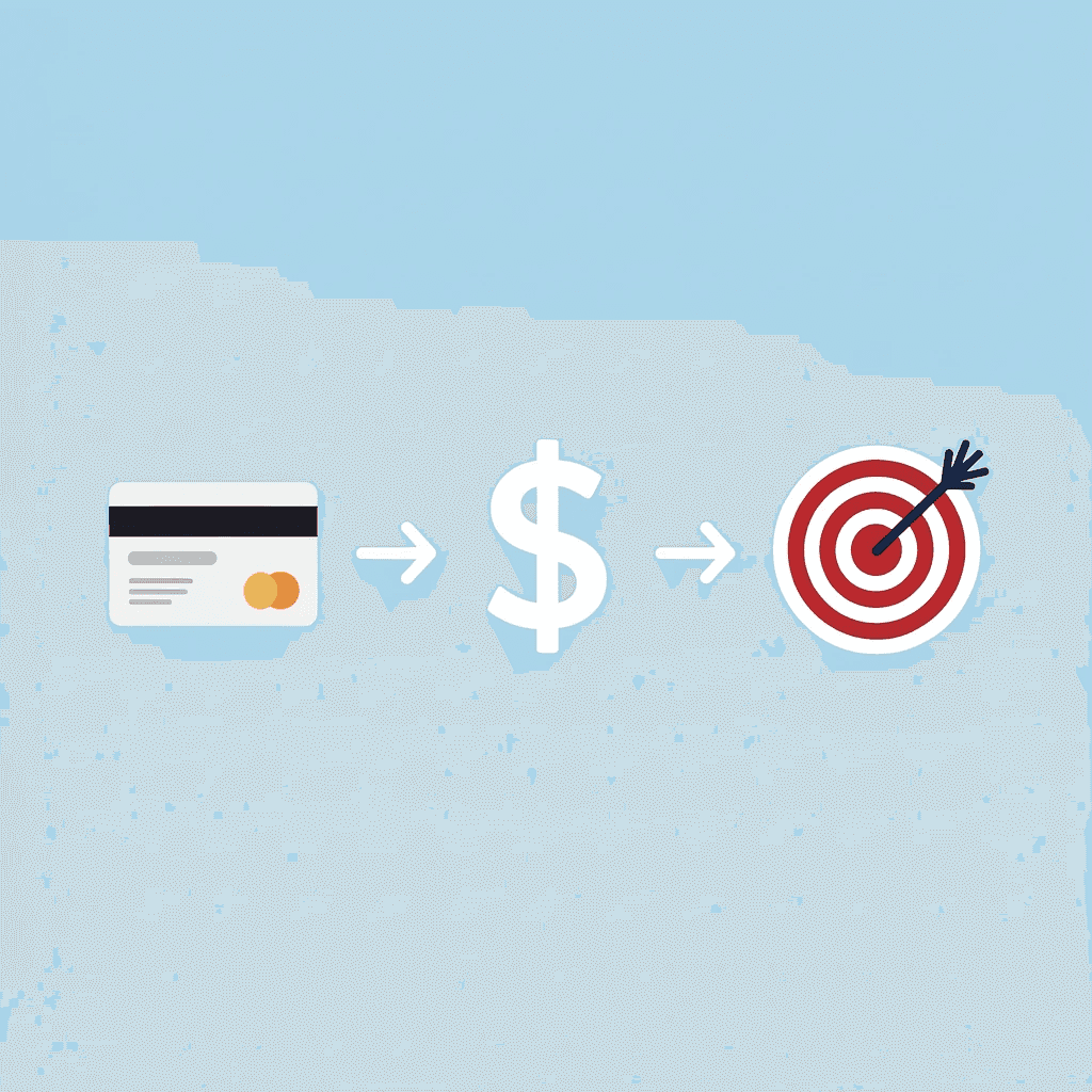 Three-step process flow showing account selection, funding choice, and trading execution