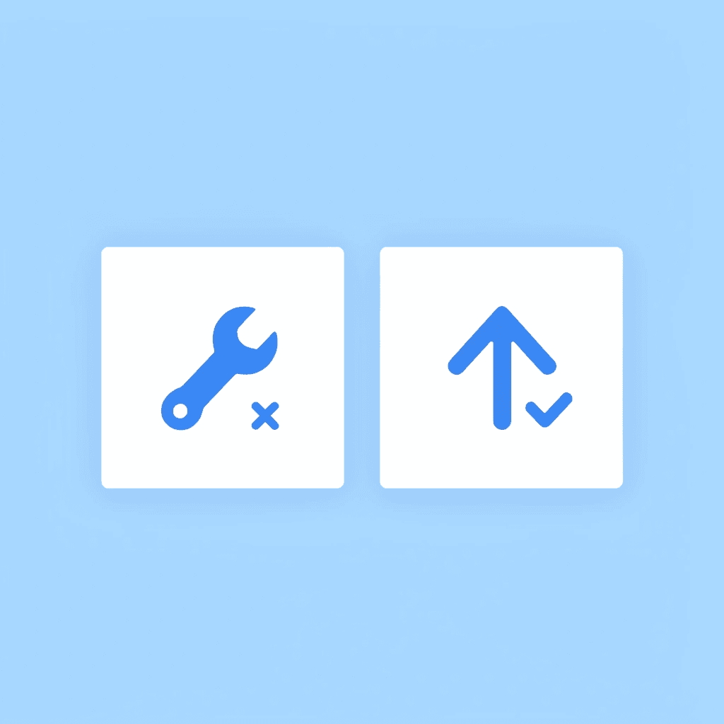 Before panel showing frustrated trader with old interface and difficult tools; after panel showing confident trader with streamlined platform