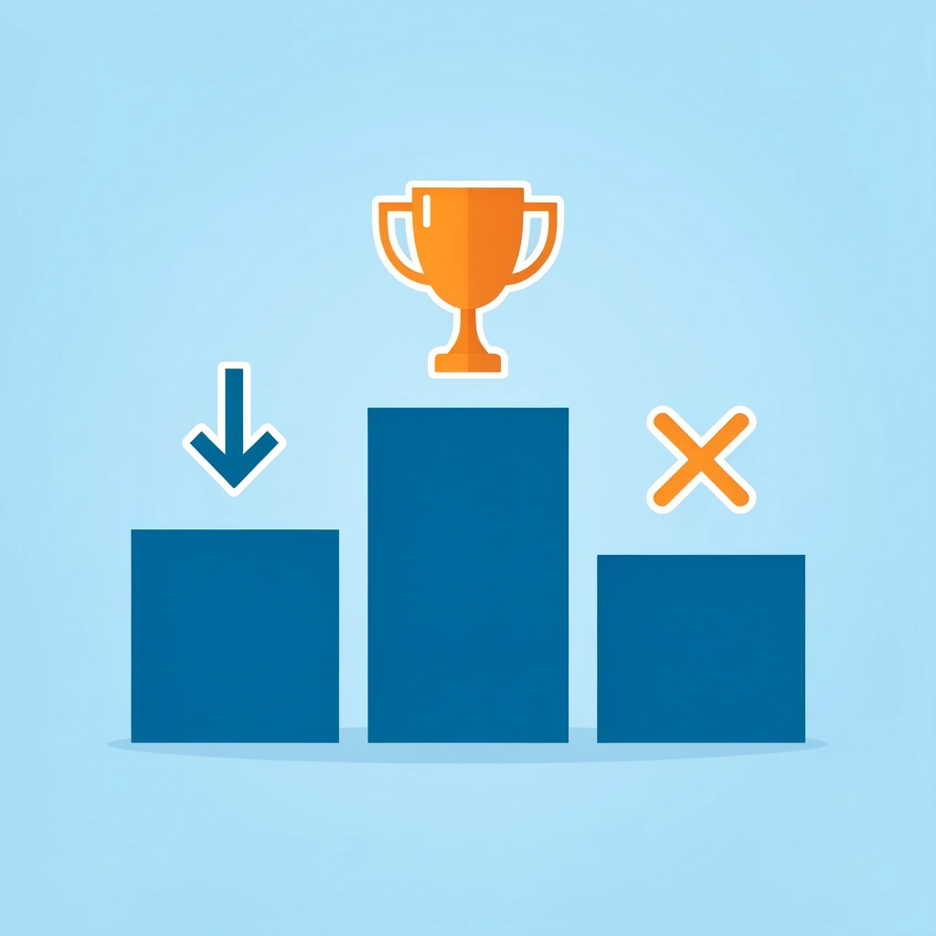 Three-tier podium with a small group on the top step (5-10% pass rate) and a large group on the lower steps (90-95% fail rate)