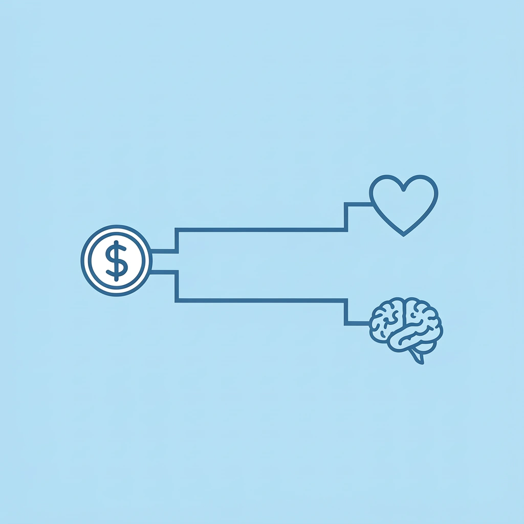 Split path showing two trading approaches: one with personal funds, one with borrowed capital