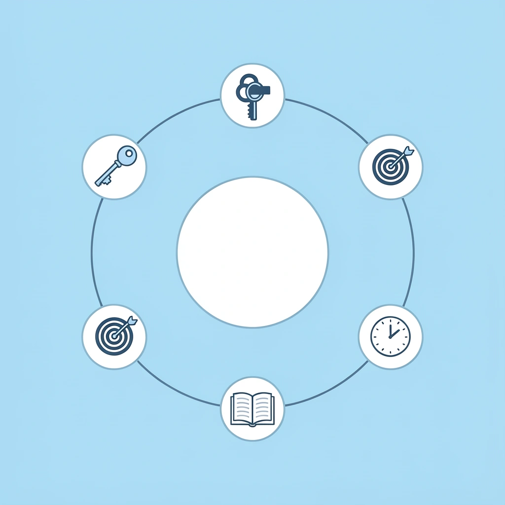 Central AquaFutures hub connected to four surrounding elements: capital, guidelines, discipline, and execution