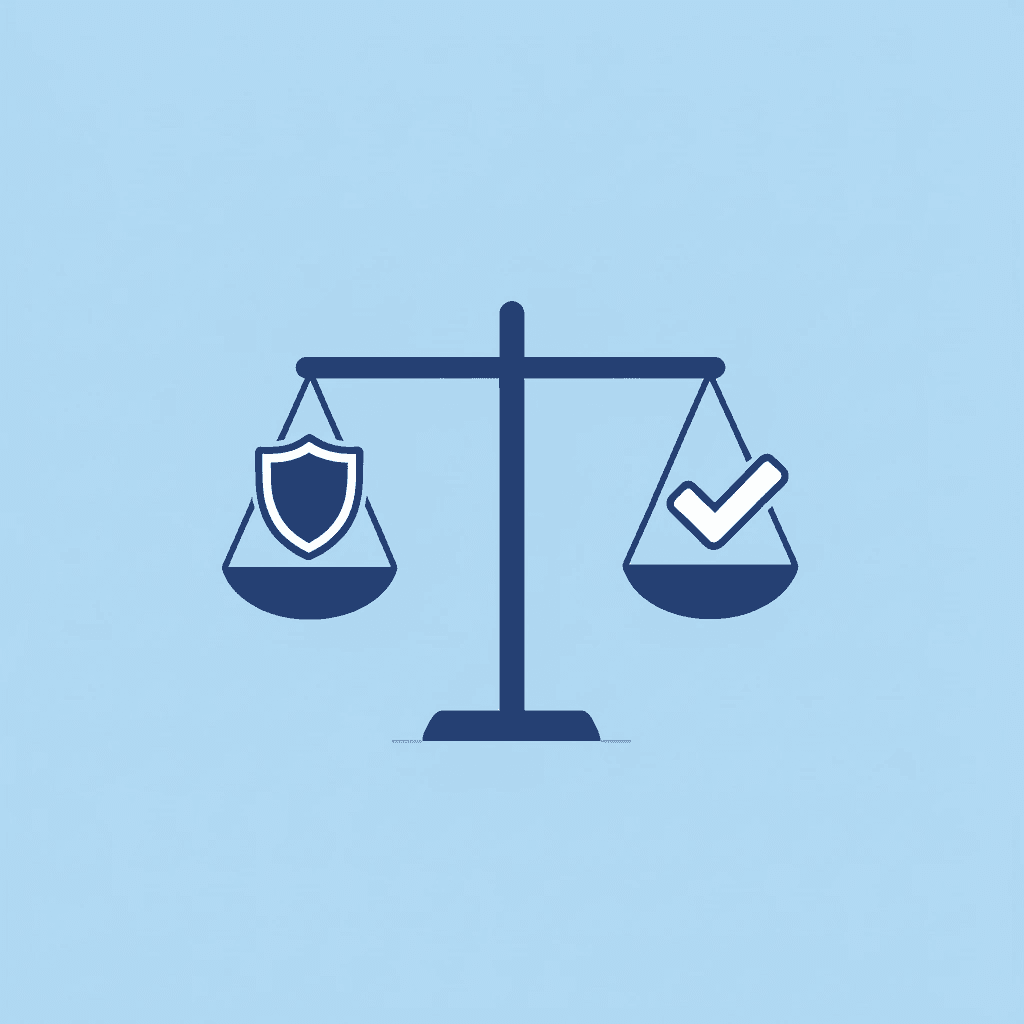 Balance scale comparing compliant versus non-compliant international prop firm structures