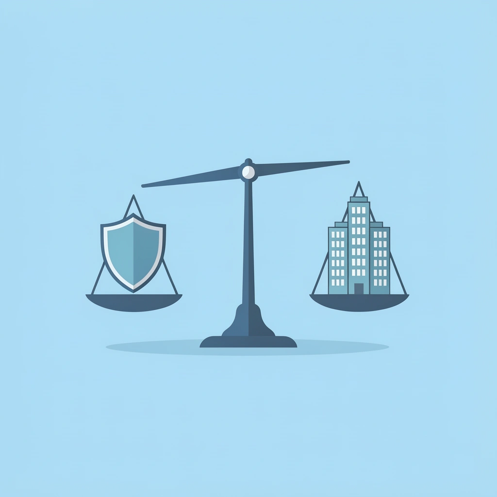 Balance scale comparing regulated US prop firms on one side versus unregulated offshore firms on the other