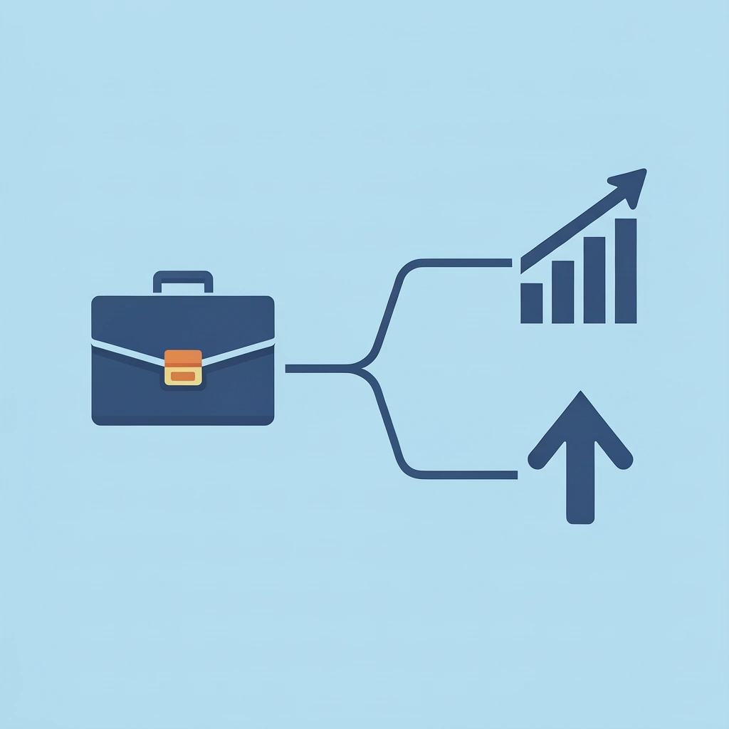 Two paths diverging: one toward primary income (weekly payouts), one toward experienced trading (stricter rules)