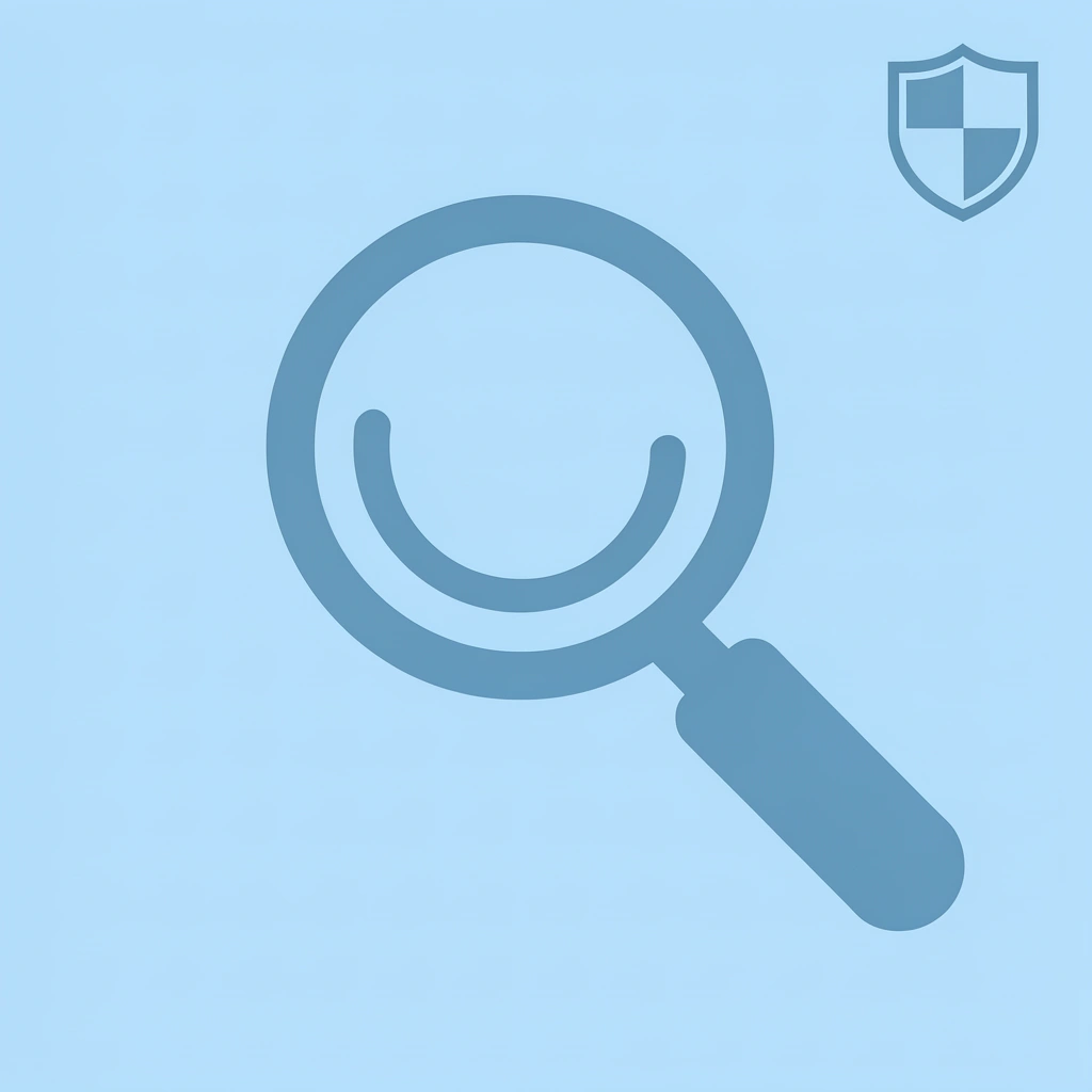Magnifying glass icon showing the need for detailed analysis and vetting