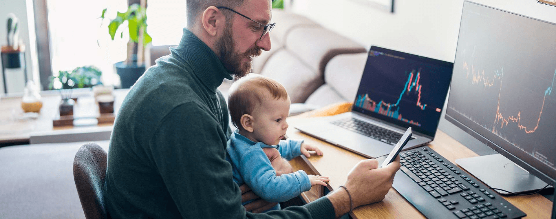 Man trades while holding a baby - Can You Hold Futures Overnight