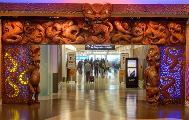 Welcome gates at arrivals