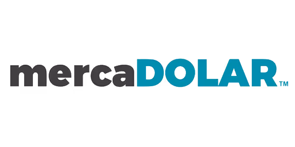 Logo text reading 'mercaDÓLAR' with 'merca' in black and 'DÓLAR' in teal.