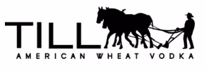 TILL American Wheat Vodka logo featuring a silhouette of a farmer with horses pulling a plow.