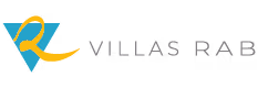 Villas Rab logo with stylized letters VR in blue, yellow, and turquoise.