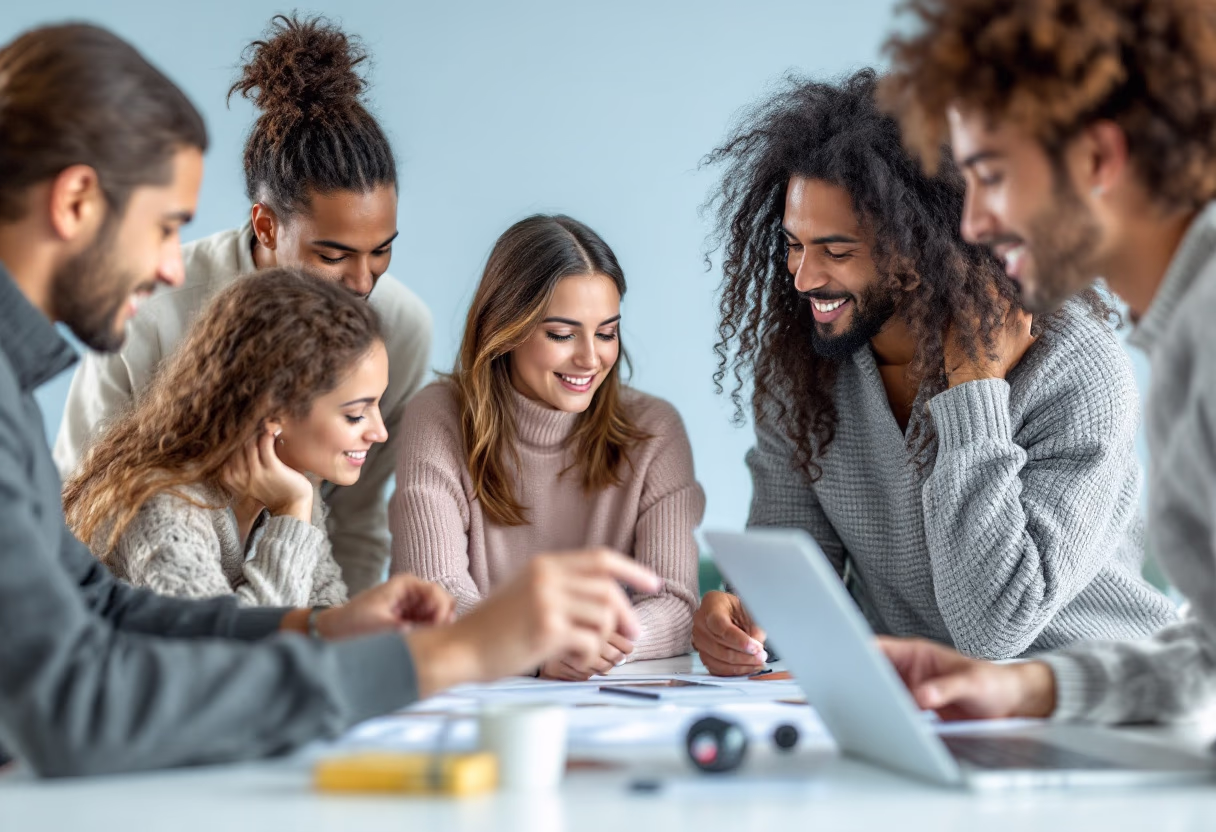 image of team collaborating on a project (for a erp company) 4