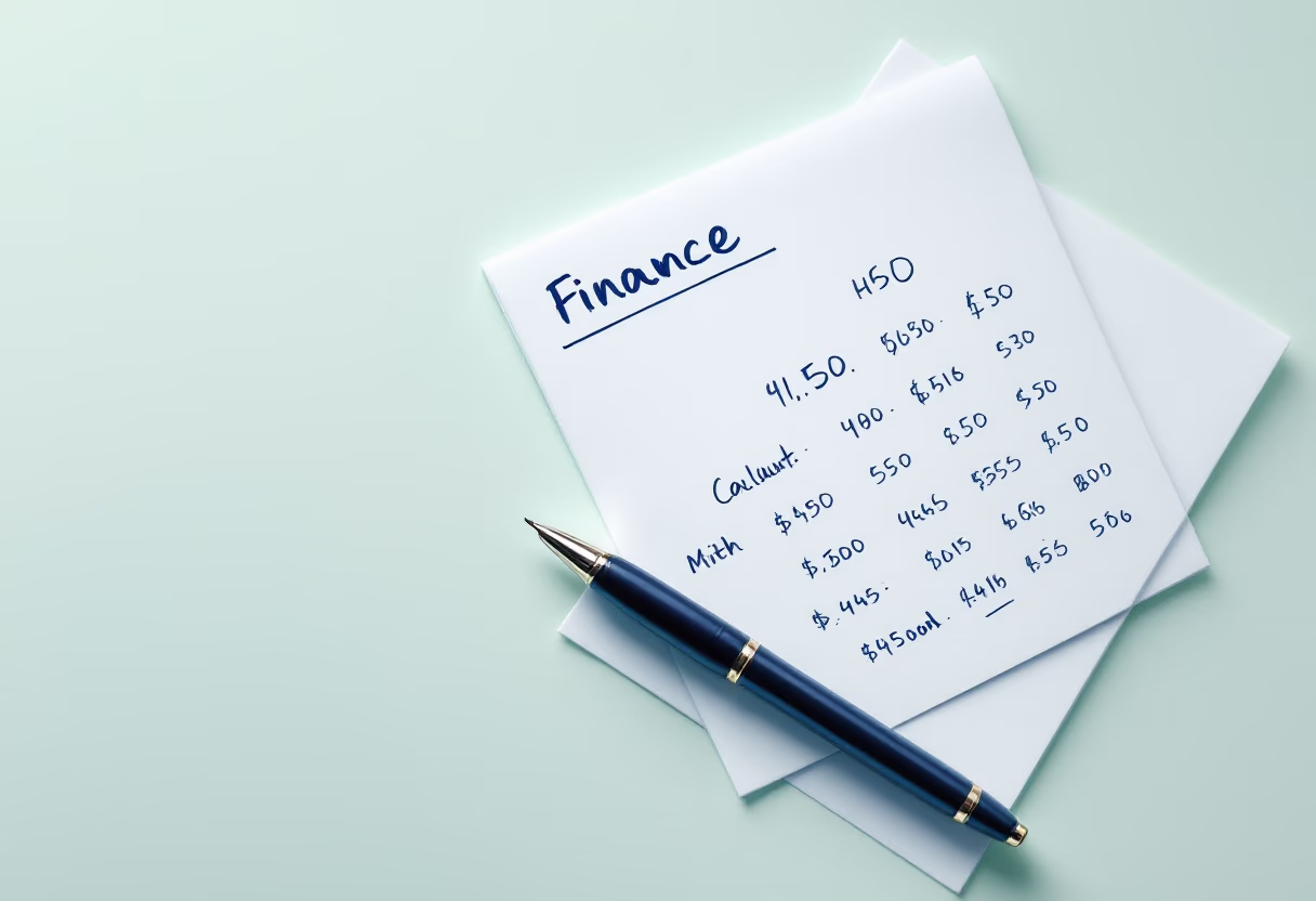 image of writing on notepad (for a financial advisor)