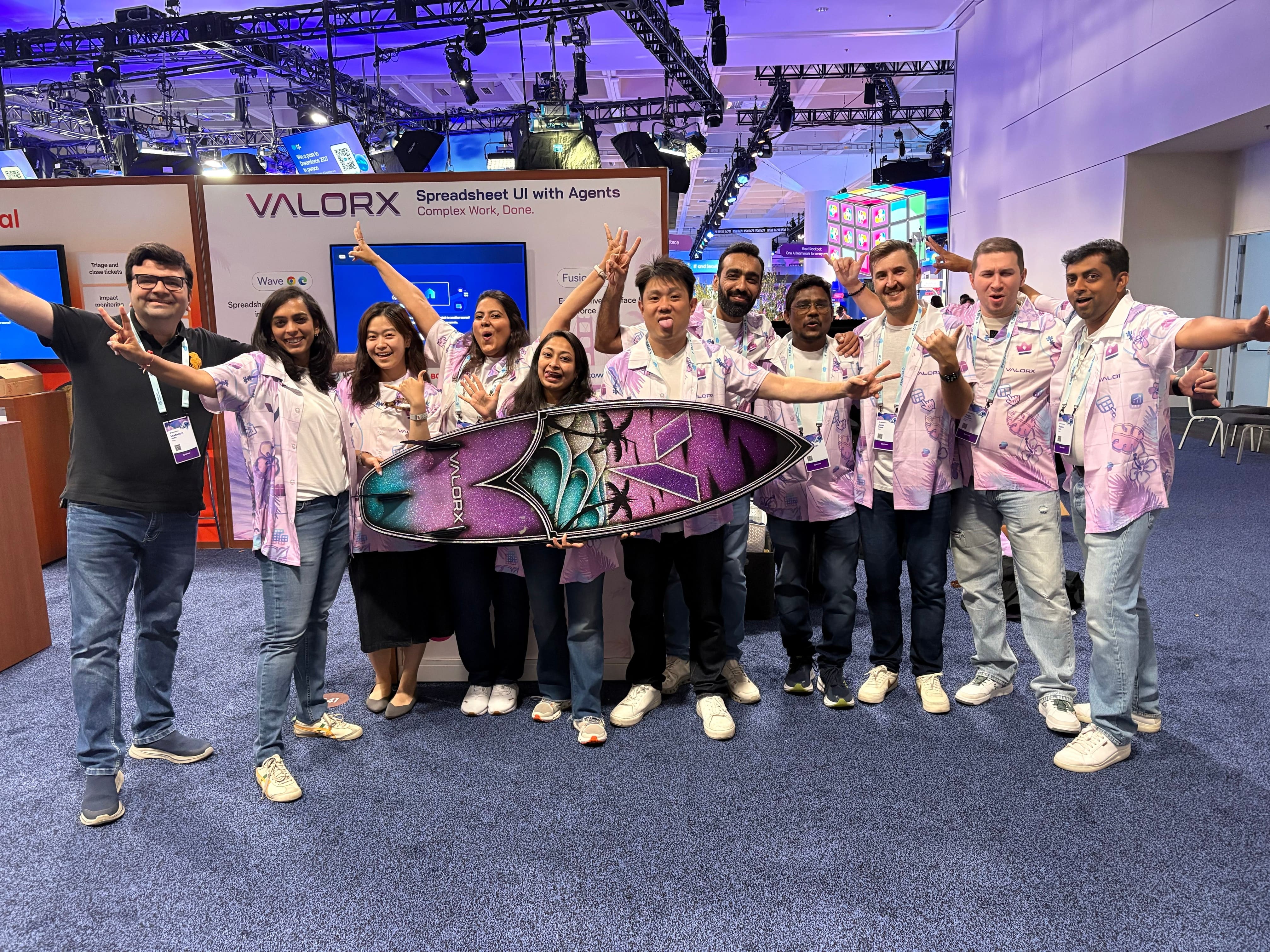 The twelve-person Valorx team at the Dreamforce 2026 booth