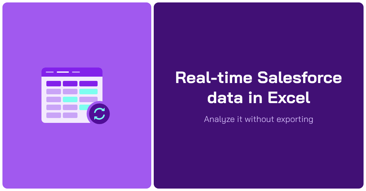 Real-time Salesforce data in Excel, analyzed without exporting