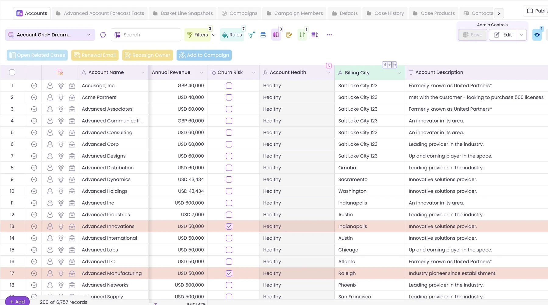Formula column beside Salesforce fields in a Valorx Wave grid