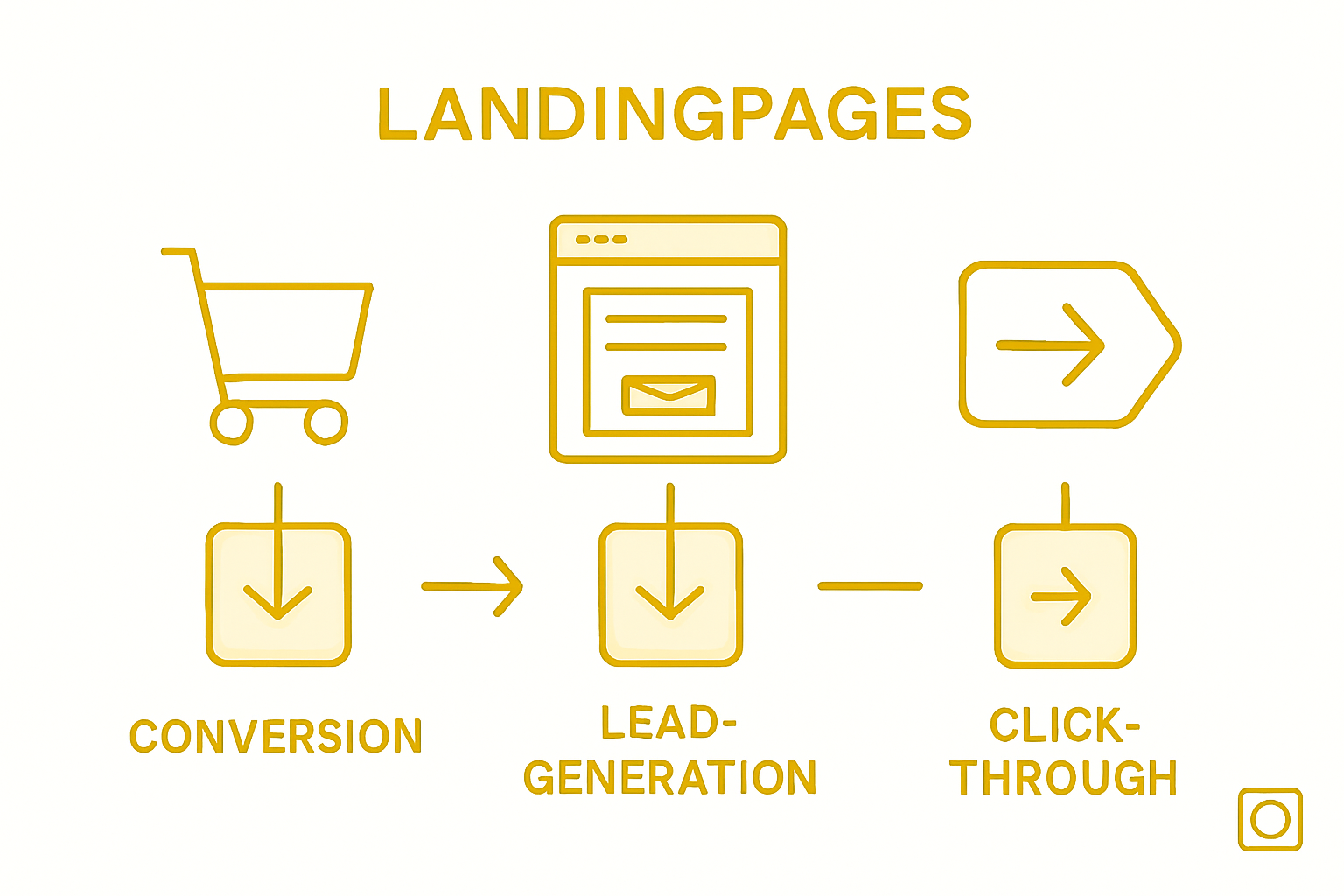 Infografik: Verschiedene Landingpage-Typen im Überblick